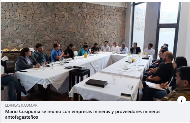 Mario Cusipuma se reunió con empresas mineras
